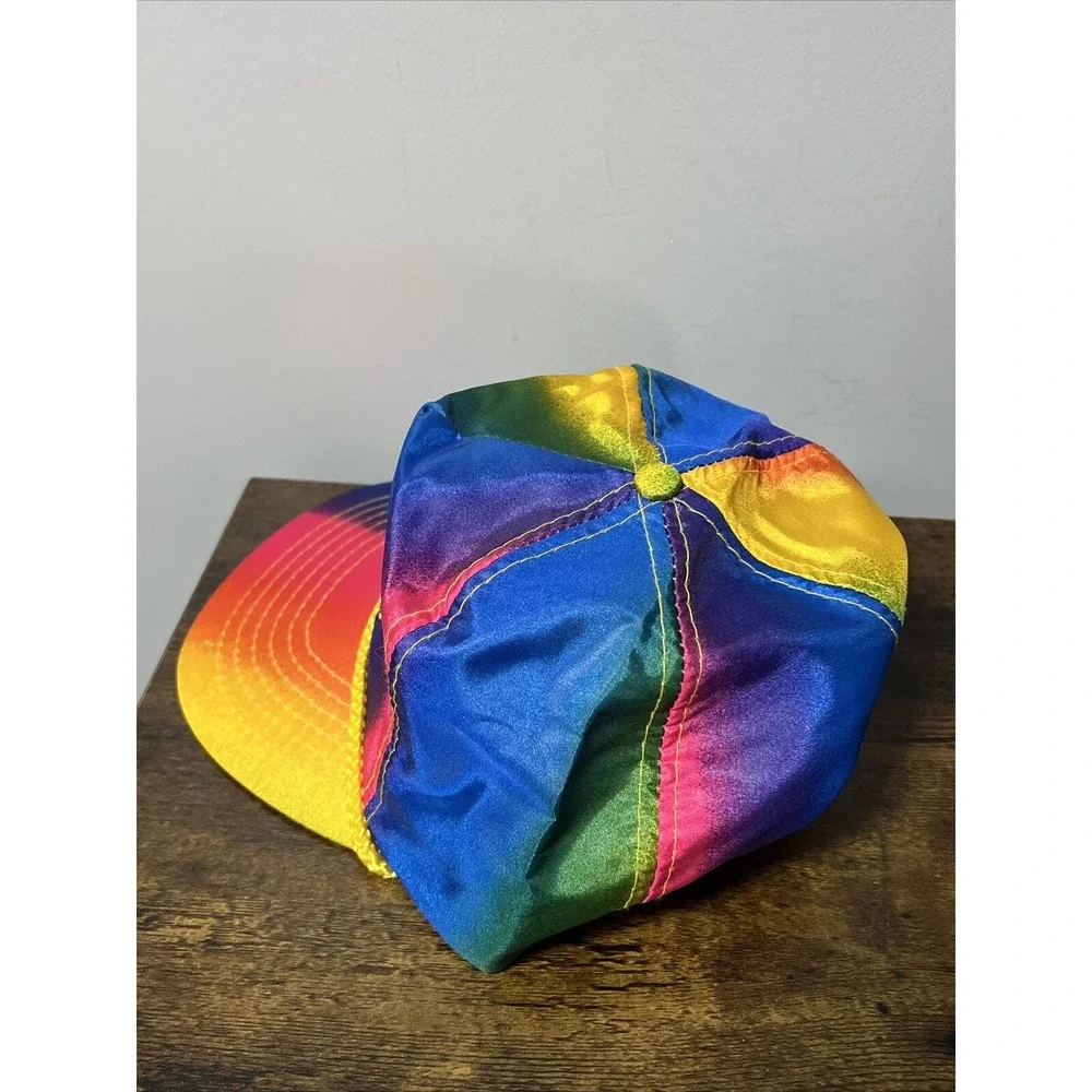 VTG 80s/90s NASCAR Racing Authentics Corded Rainbow/Tie Dye Hat OTTO‎ RARE